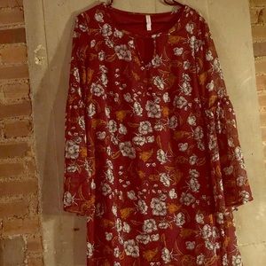 Burgundy Floral Dress